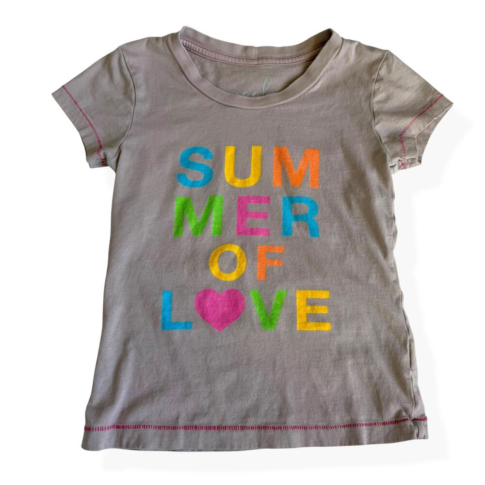 Peek Summer Of Love Taupe Graphic T-Shirt Girls XS 2/3